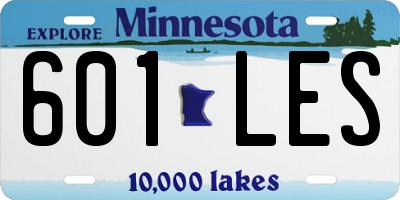MN license plate 601LES