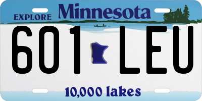 MN license plate 601LEU