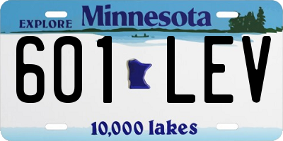 MN license plate 601LEV