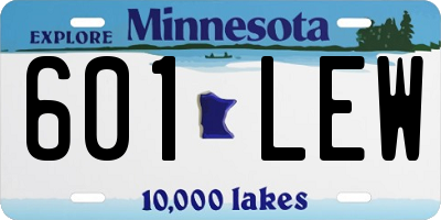 MN license plate 601LEW
