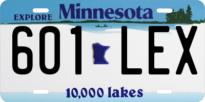 MN license plate 601LEX