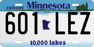 MN license plate 601LEZ