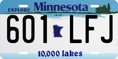 MN license plate 601LFJ