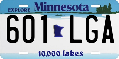 MN license plate 601LGA