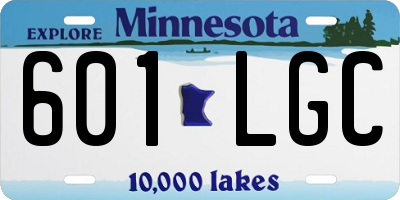 MN license plate 601LGC