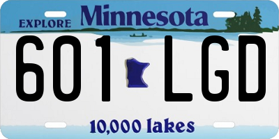 MN license plate 601LGD