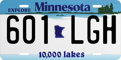 MN license plate 601LGH