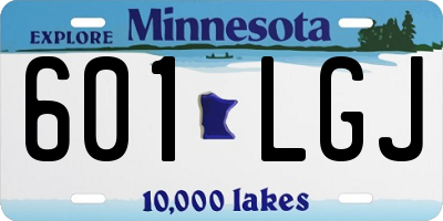 MN license plate 601LGJ
