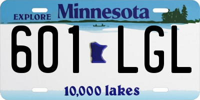 MN license plate 601LGL