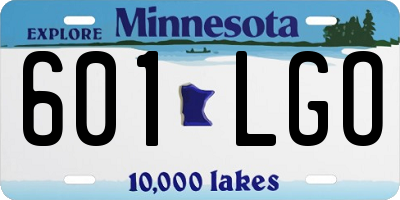 MN license plate 601LGO