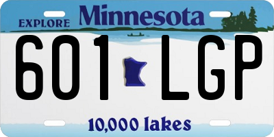 MN license plate 601LGP