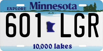 MN license plate 601LGR