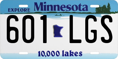 MN license plate 601LGS