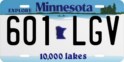 MN license plate 601LGV