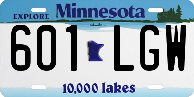 MN license plate 601LGW