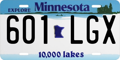 MN license plate 601LGX