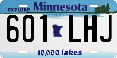 MN license plate 601LHJ