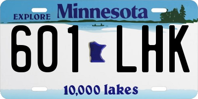 MN license plate 601LHK