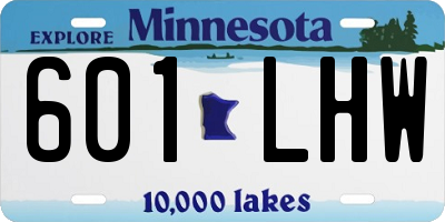 MN license plate 601LHW