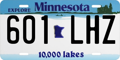 MN license plate 601LHZ