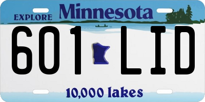 MN license plate 601LID