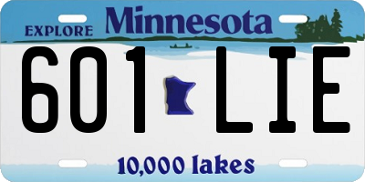 MN license plate 601LIE