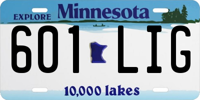 MN license plate 601LIG
