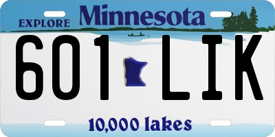 MN license plate 601LIK