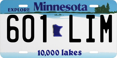 MN license plate 601LIM