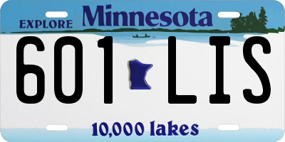 MN license plate 601LIS