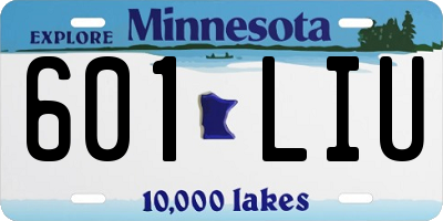 MN license plate 601LIU