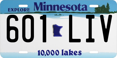 MN license plate 601LIV