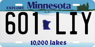 MN license plate 601LIY
