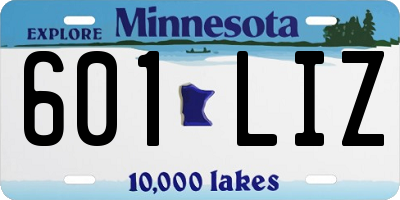 MN license plate 601LIZ
