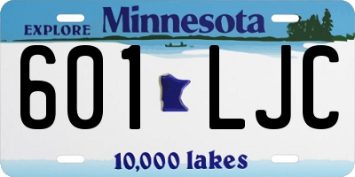 MN license plate 601LJC