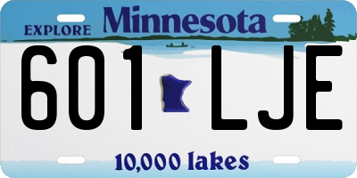MN license plate 601LJE