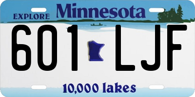 MN license plate 601LJF
