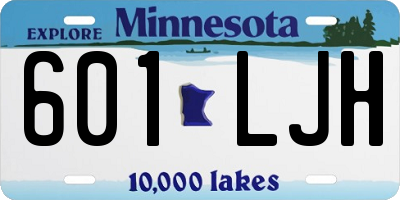MN license plate 601LJH