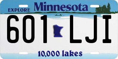 MN license plate 601LJI