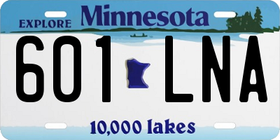 MN license plate 601LNA