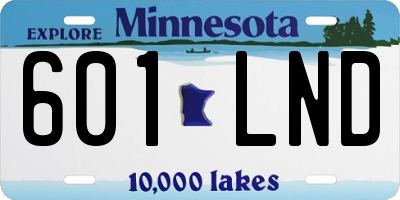MN license plate 601LND
