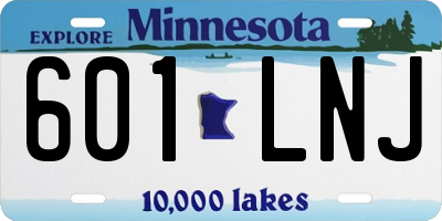 MN license plate 601LNJ