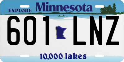 MN license plate 601LNZ
