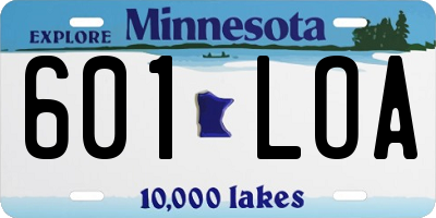 MN license plate 601LOA