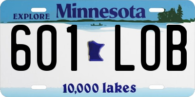 MN license plate 601LOB