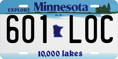 MN license plate 601LOC