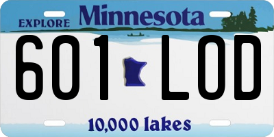MN license plate 601LOD