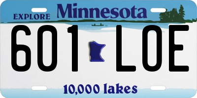 MN license plate 601LOE
