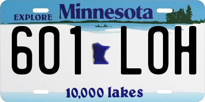 MN license plate 601LOH