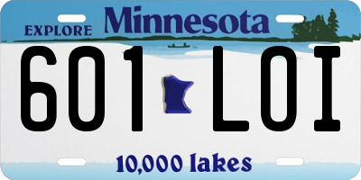 MN license plate 601LOI